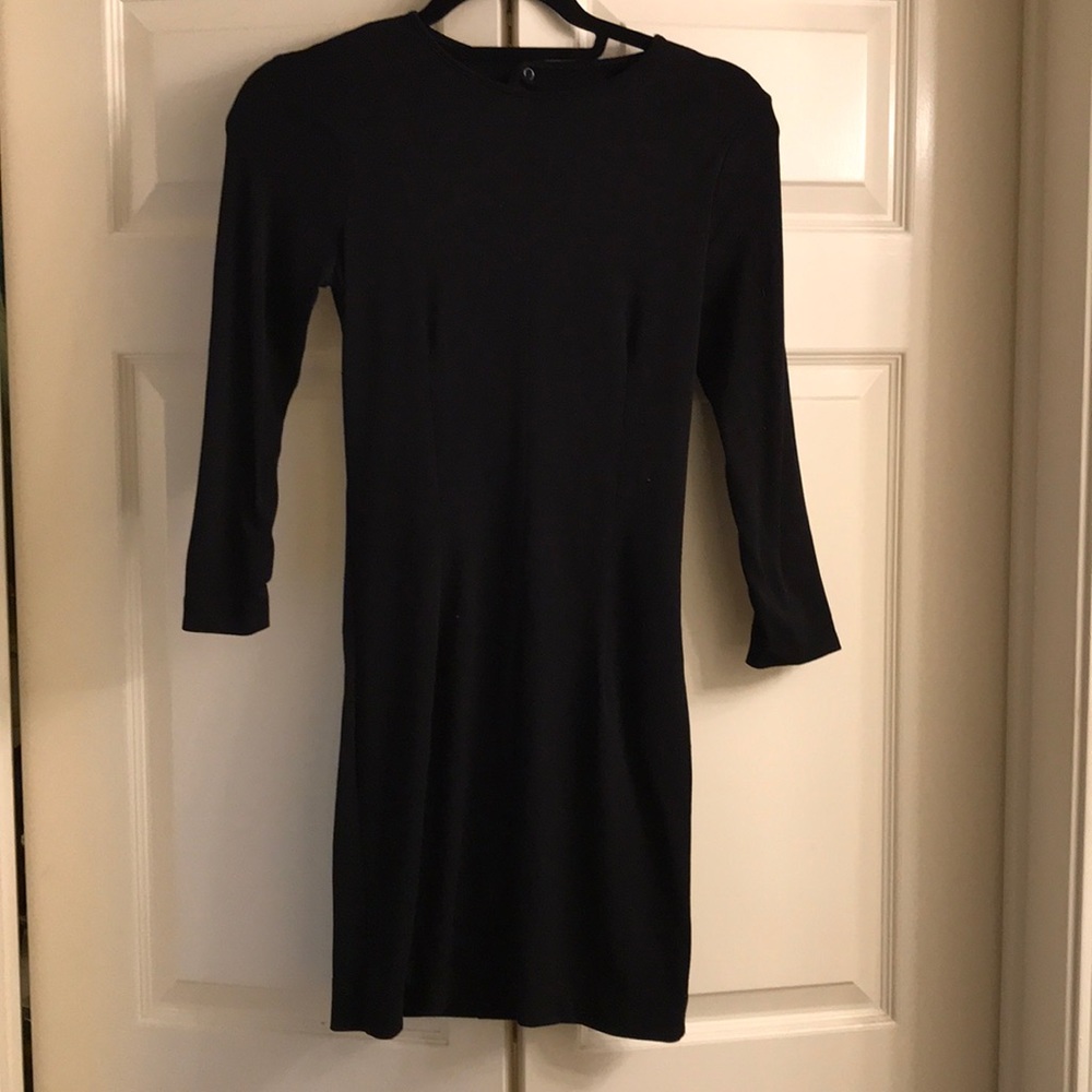 Rag & bone black long sleeve, open back dress